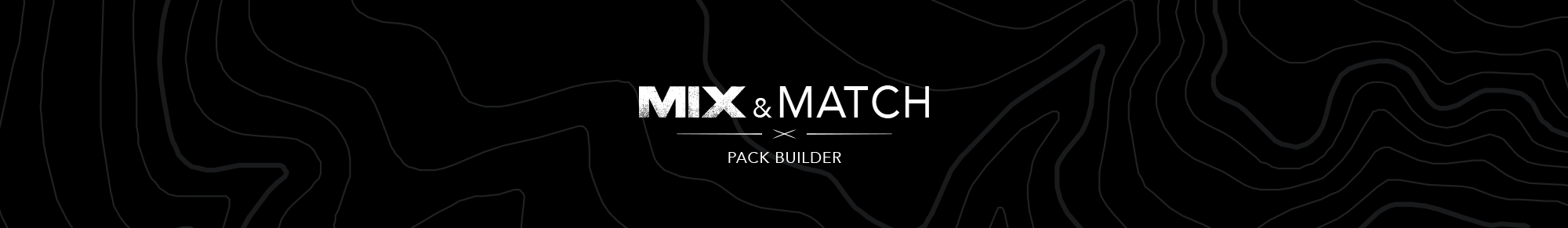 Mix and match pack builder banner with topographic pattern background